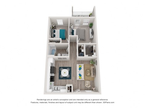 a floor plan of a 3 bedroom apartment